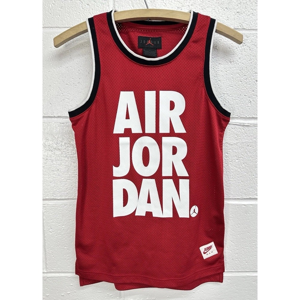 Air Jordan Mesh Jersey Red Sleeveless Logo / Boy's Medium 10/12